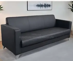 Sofas:Office Simple Leather Sofa for Lobby or Waiting Area