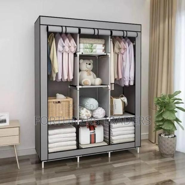 3 Column Portable Fabric Cloth Wardrobe –