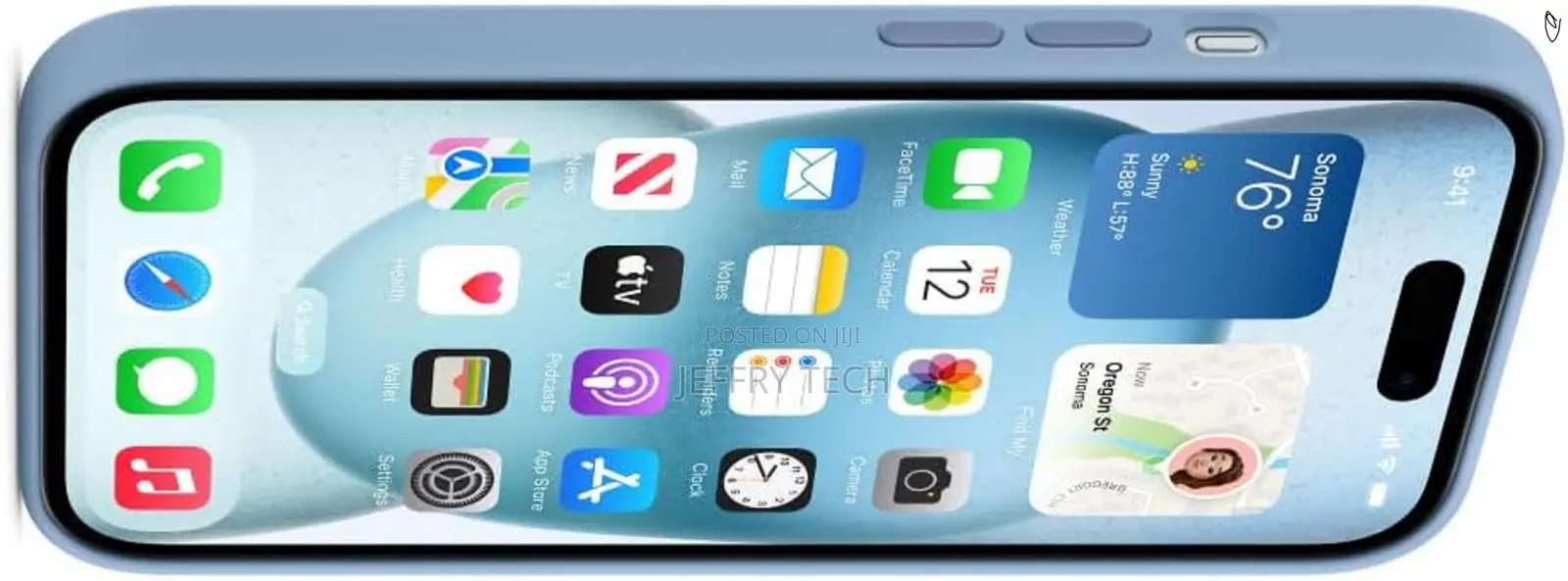 Oluluo Apple iPhone 15 Silicone Case - Winter Blue