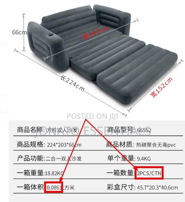 Inflatable Sofa Bed 2-in-1 – Air Couch Mattress - thumbnail 4