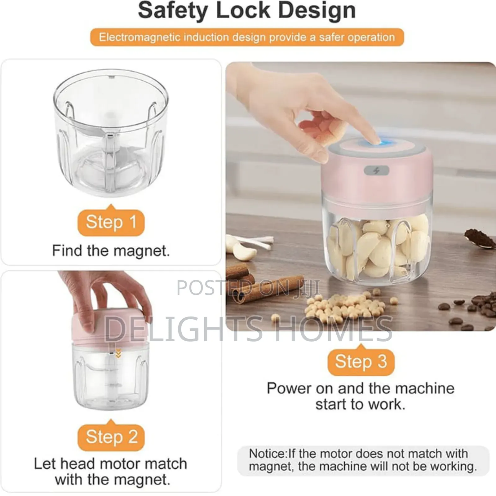 Rechargabke 250ml Picadora Chopper