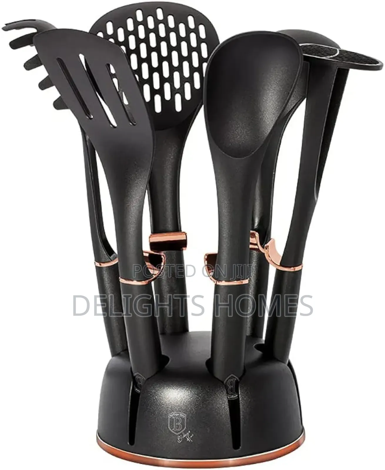 *Haus Roland Rotating Stand 7pc Silicone Kitchen Utensil