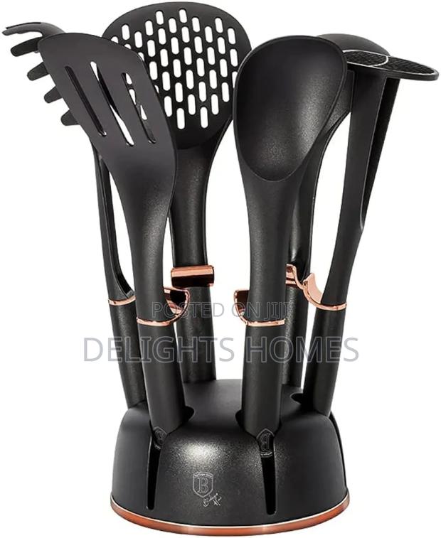 *Haus Roland Rotating Stand 7pc Silicone Kitchen Utensil