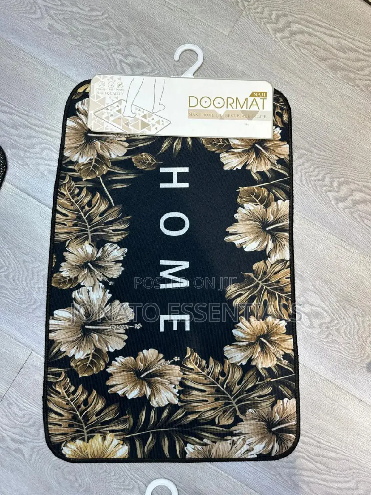 Doormat With Gold Accents - Stylish Non-Slip Entryway Mat