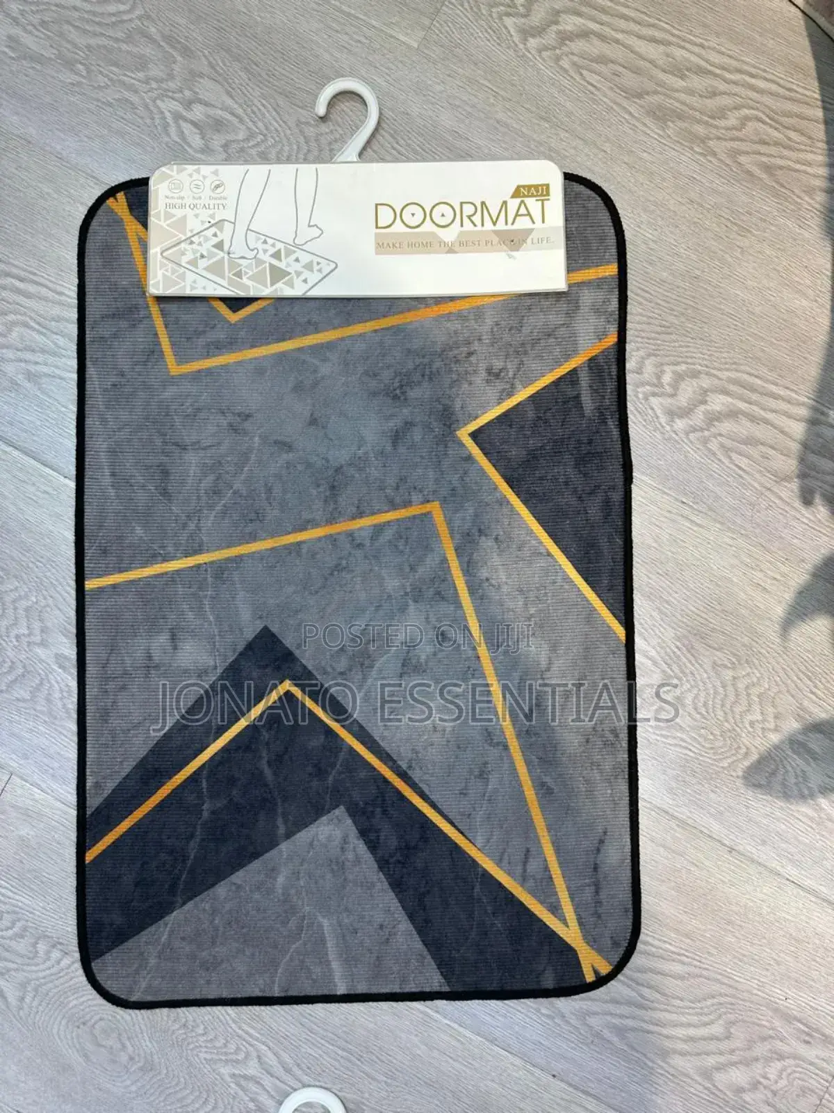 Doormat With Gold Accents - Stylish Non-Slip Entryway Mat