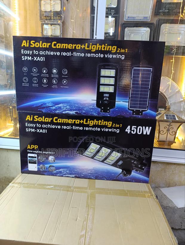 2in1 4g Cctv Cameras+450w Solar Streetlight - main view