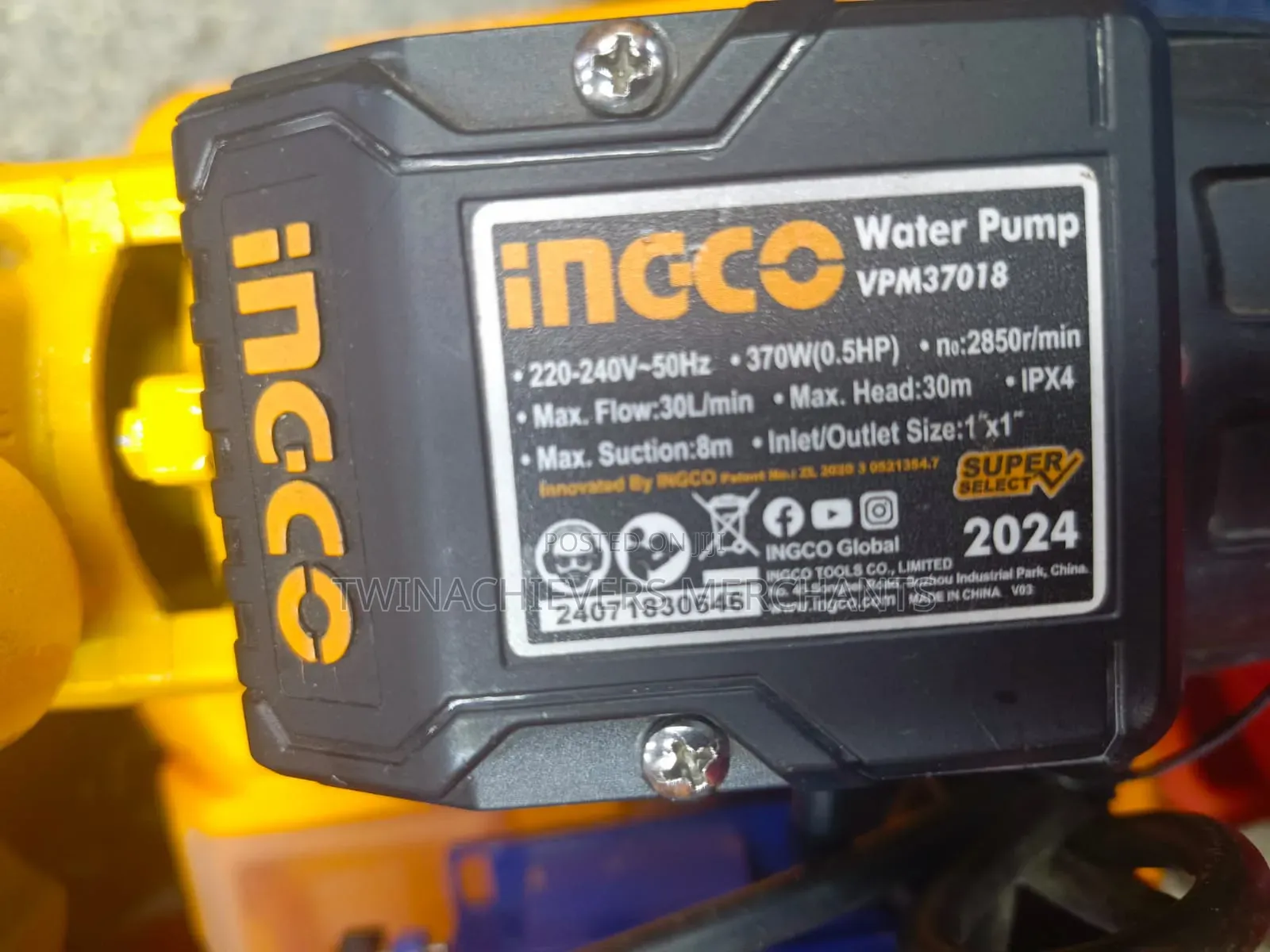 Original 0.5hp Ingco Booster Pump 30mtrs