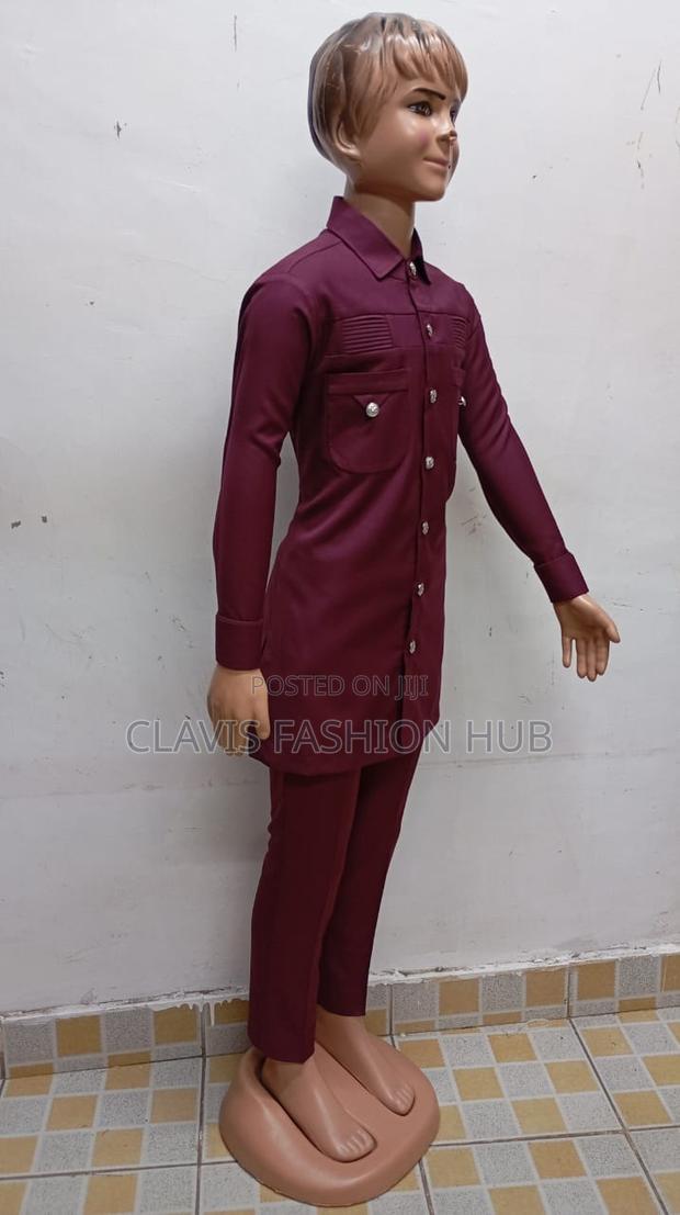 Maroon Boys Kaunda Suits - main view