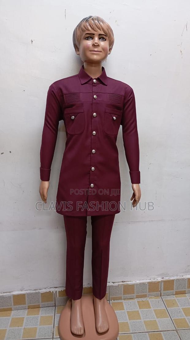 Maroon Boys Kaunda Suits - thumbnail 2