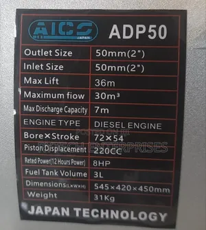 Aico Diseal Water Pump 2"