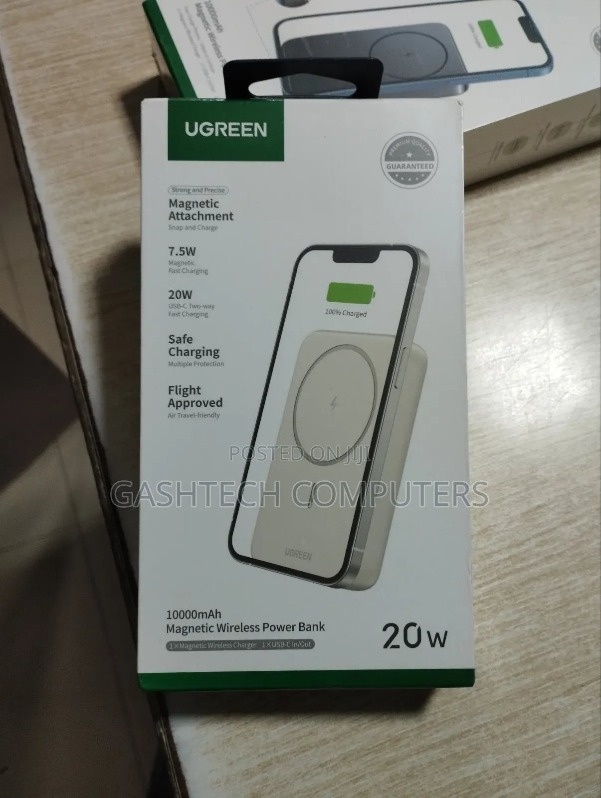 Ugreen 10000mah Magnetic Wireless Power Bank Beige - Pb561