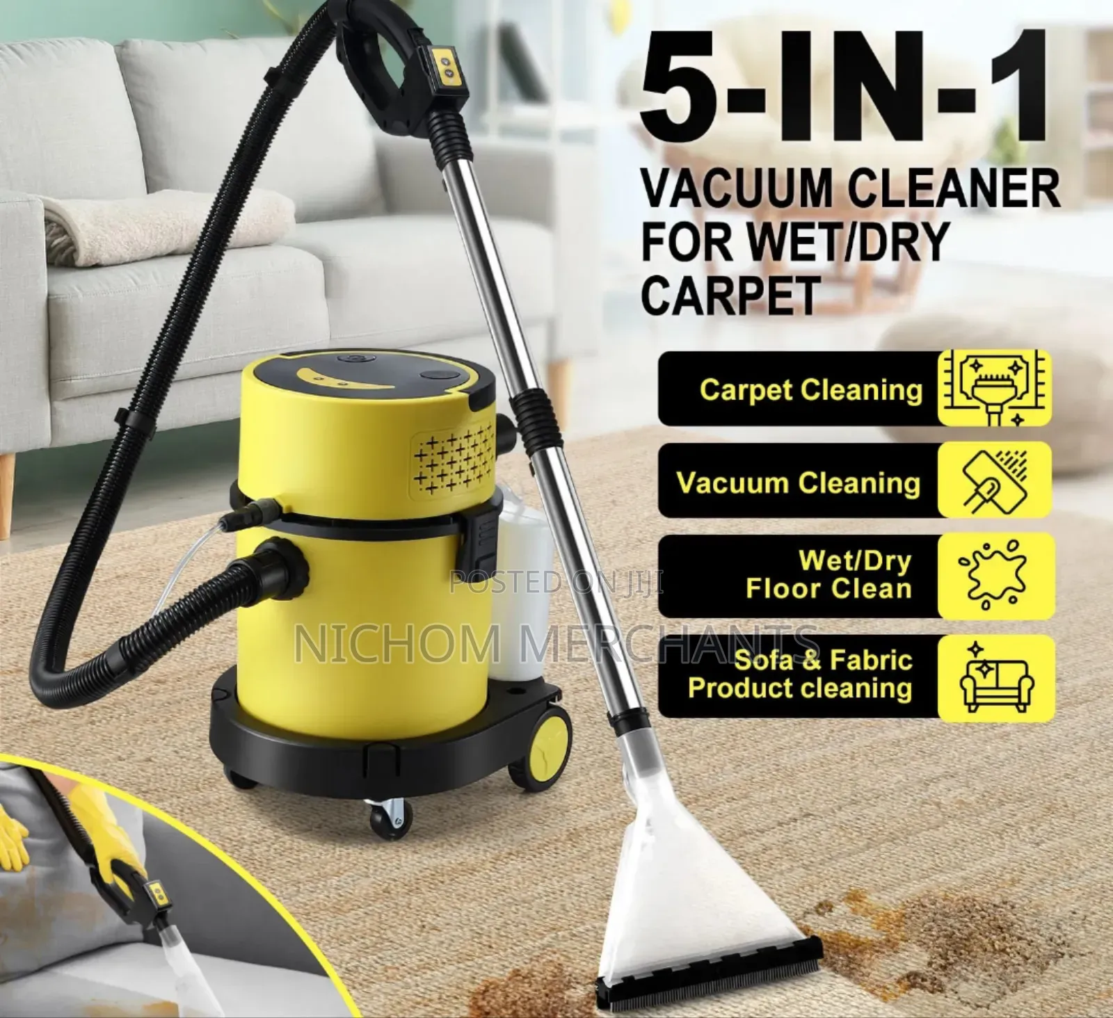 Toller 5 in 1 Wet and Dry Vacuum Cleaner/Carpet Cleaner