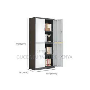 Office Cabinet: Gray Office Storage Unit With 04-Doors