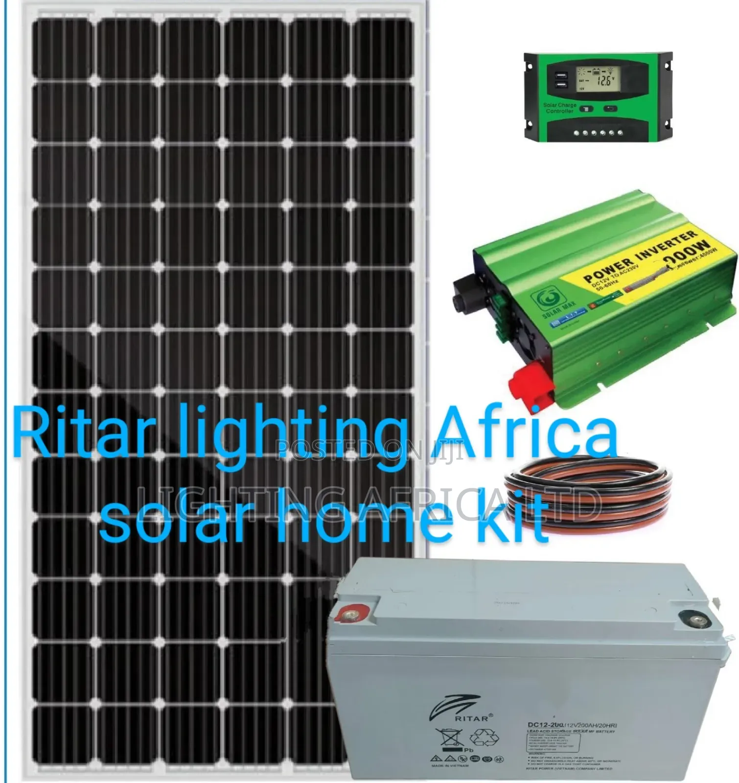 500w Home Solar Kit Complete With 200ah Ritar Heavy Duty