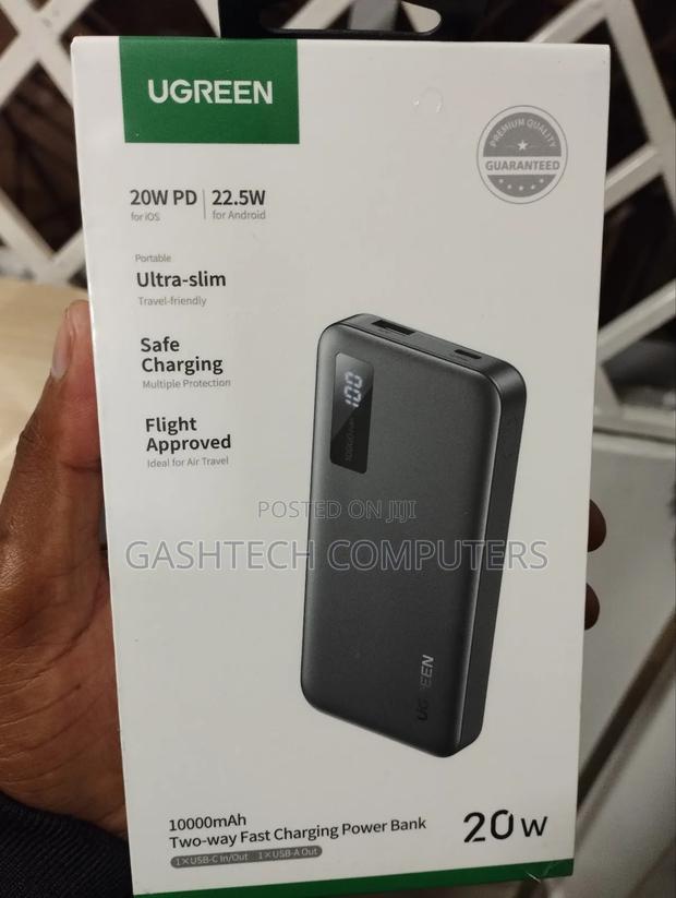 Ugreen 10000mah 20w Two-Way Fast Charging Power Bank Black