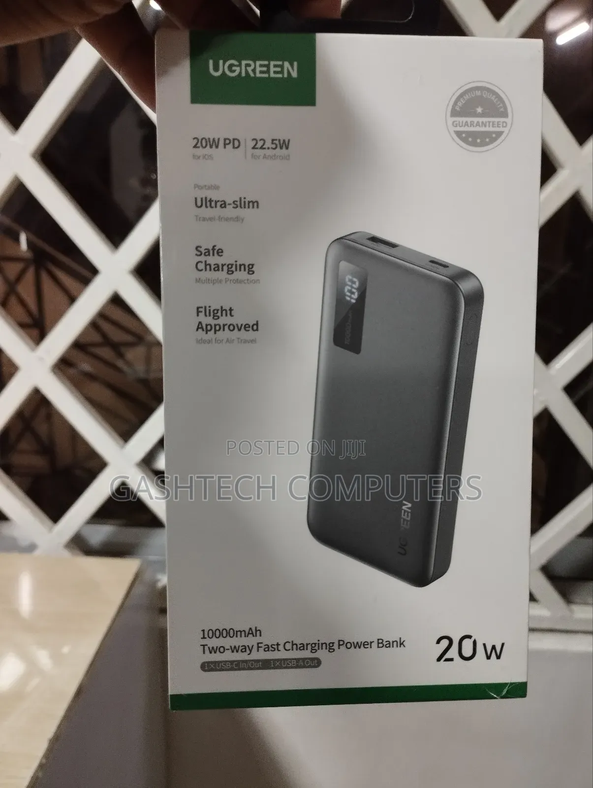 Ugreen 10000mah 20w Two-Way Fast Charging Power Bank Black