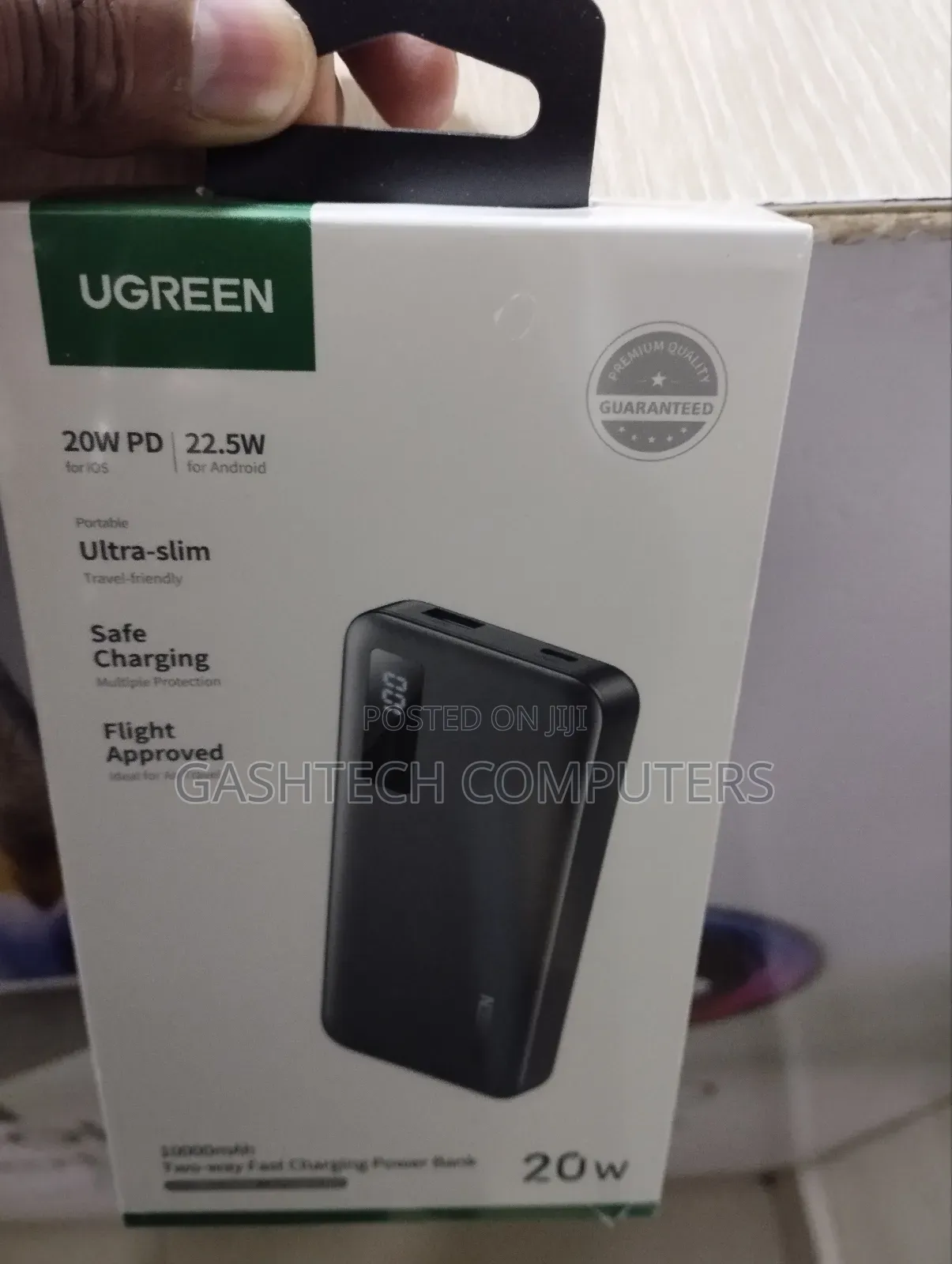 Ugreen 10000mah 20w Two-Way Fast Charging Power Bank Black