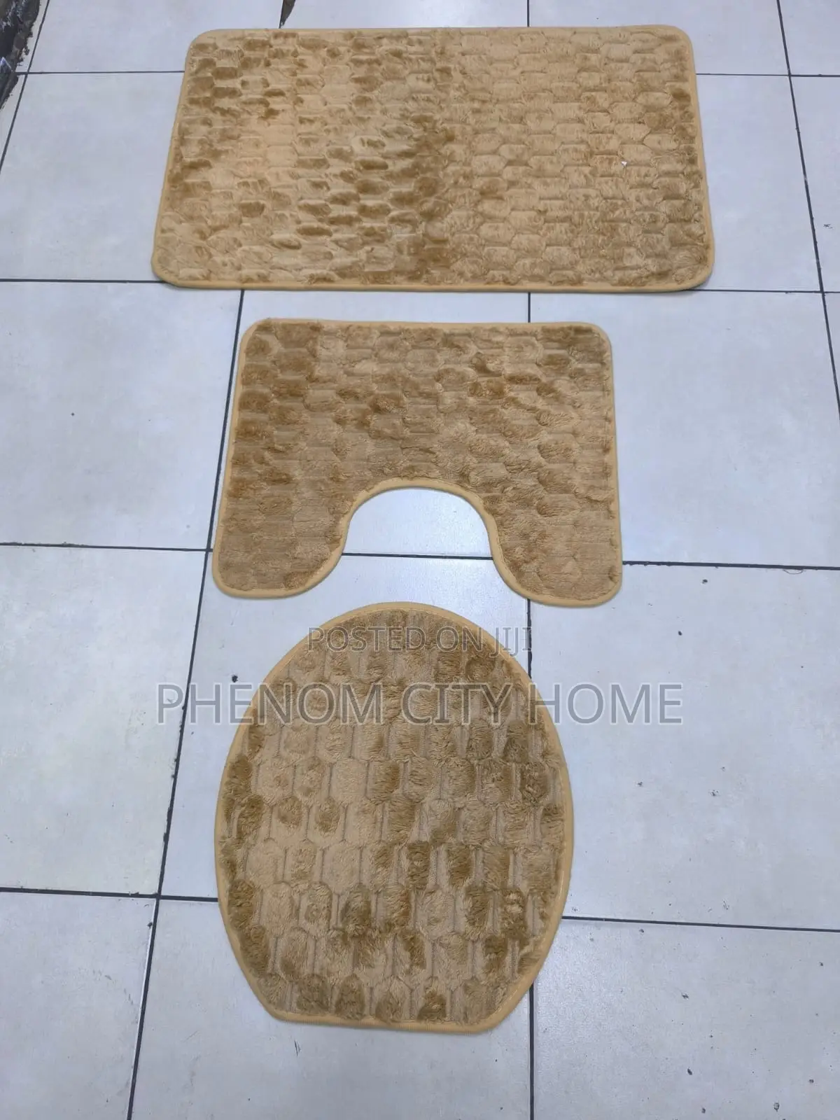 Absorbent Non-Slip 3 Pc Toilet Set Mats