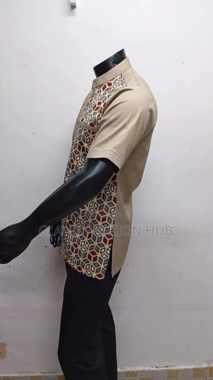Readymade Kitenge Shirts Chinese Collar