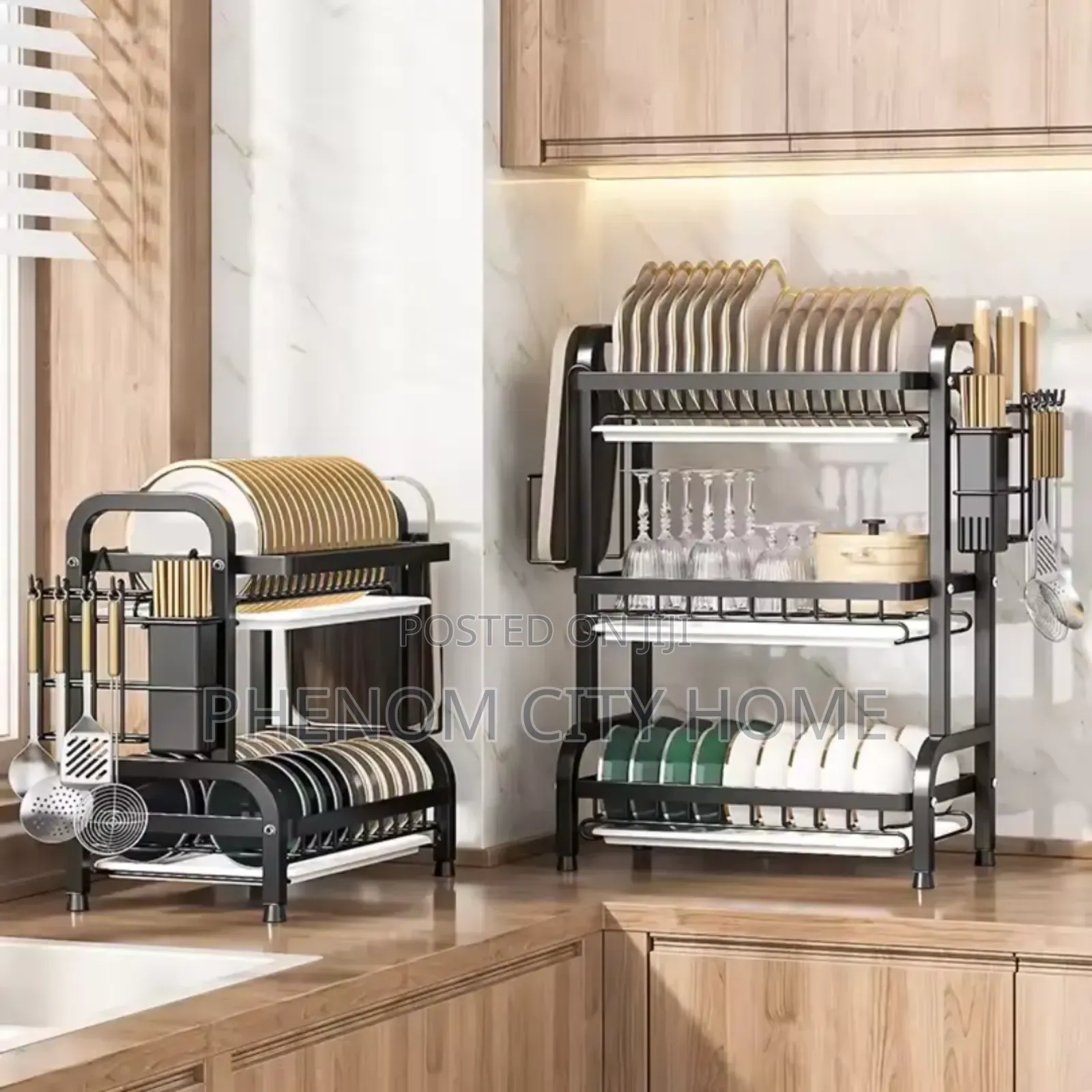 High Quality Carbon Steel Dish Rack 2 Tier