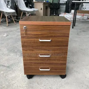Cabinet: Wood Office Compact Rolling Pedestal Cabinet