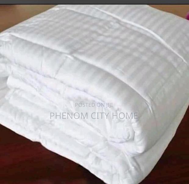 Heavy Binded White Stripped Duvets