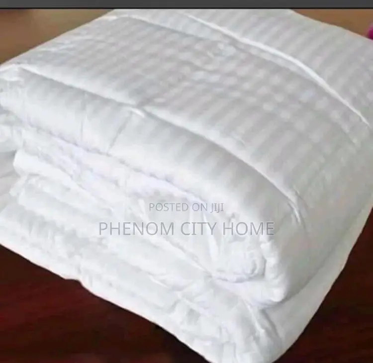 Heavy Binded White Stripped Duvets