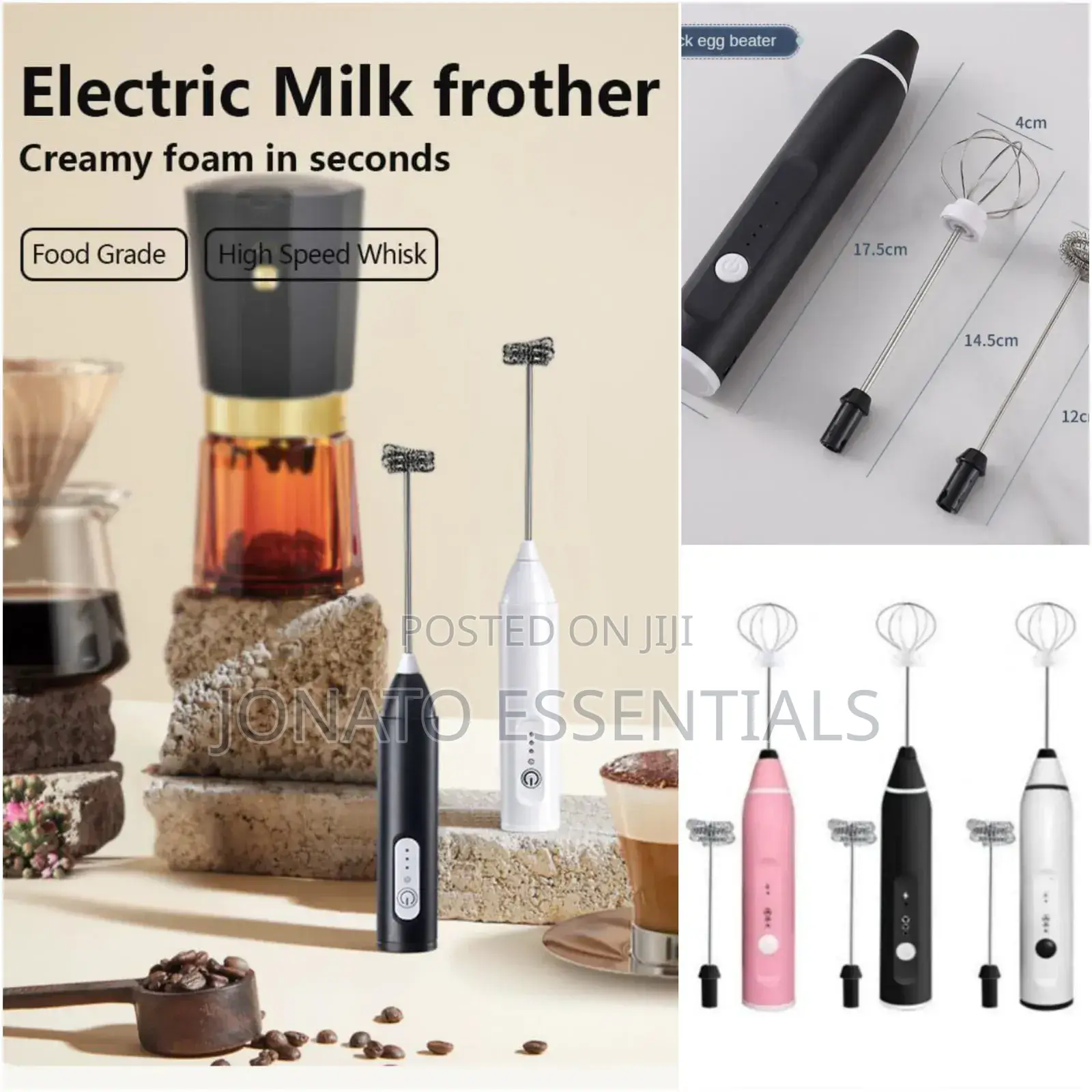Electric Milk Frother and Mixer (Battery Operated)