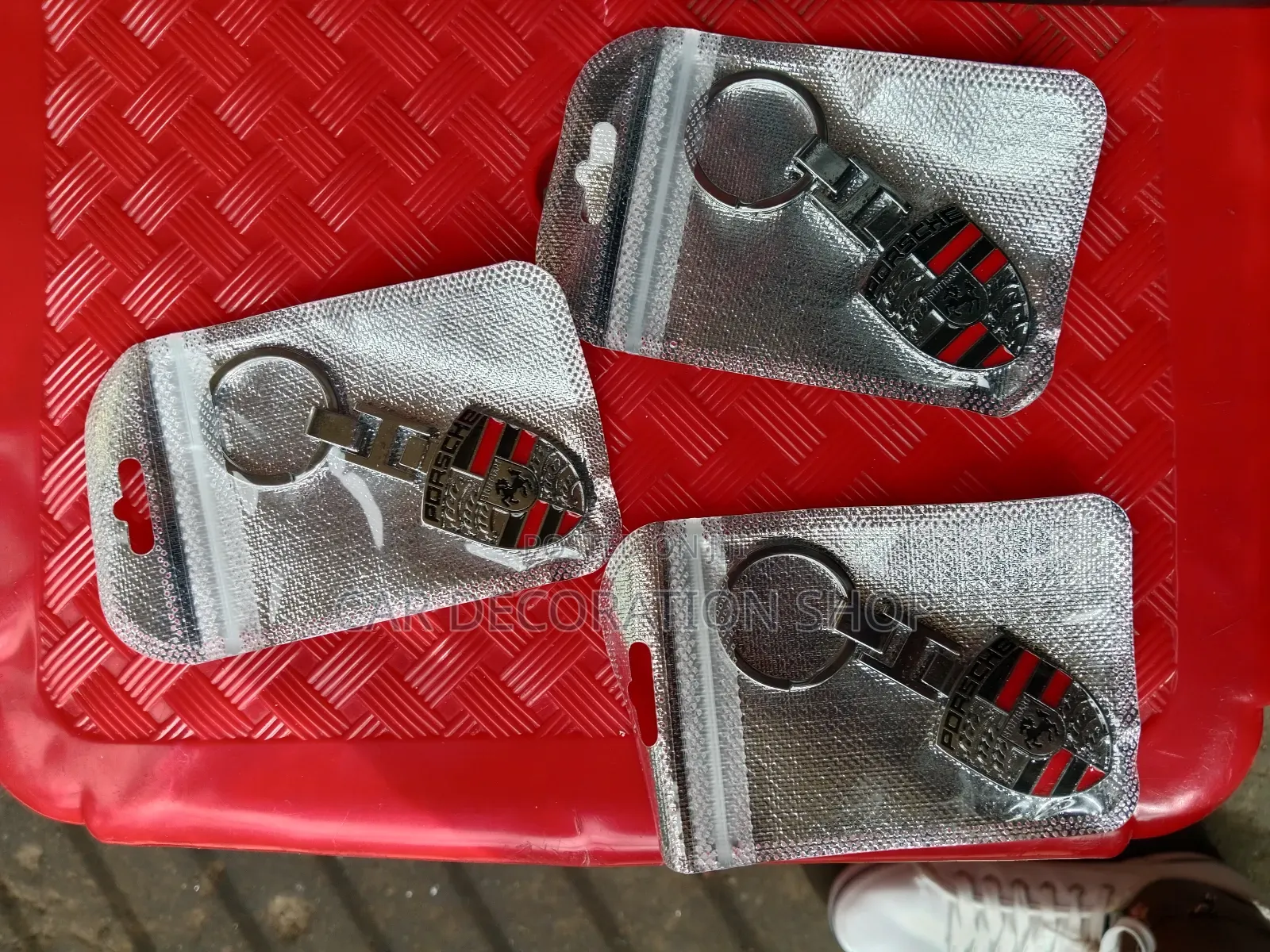 Porsche Silver Metallic Key Ring Chain