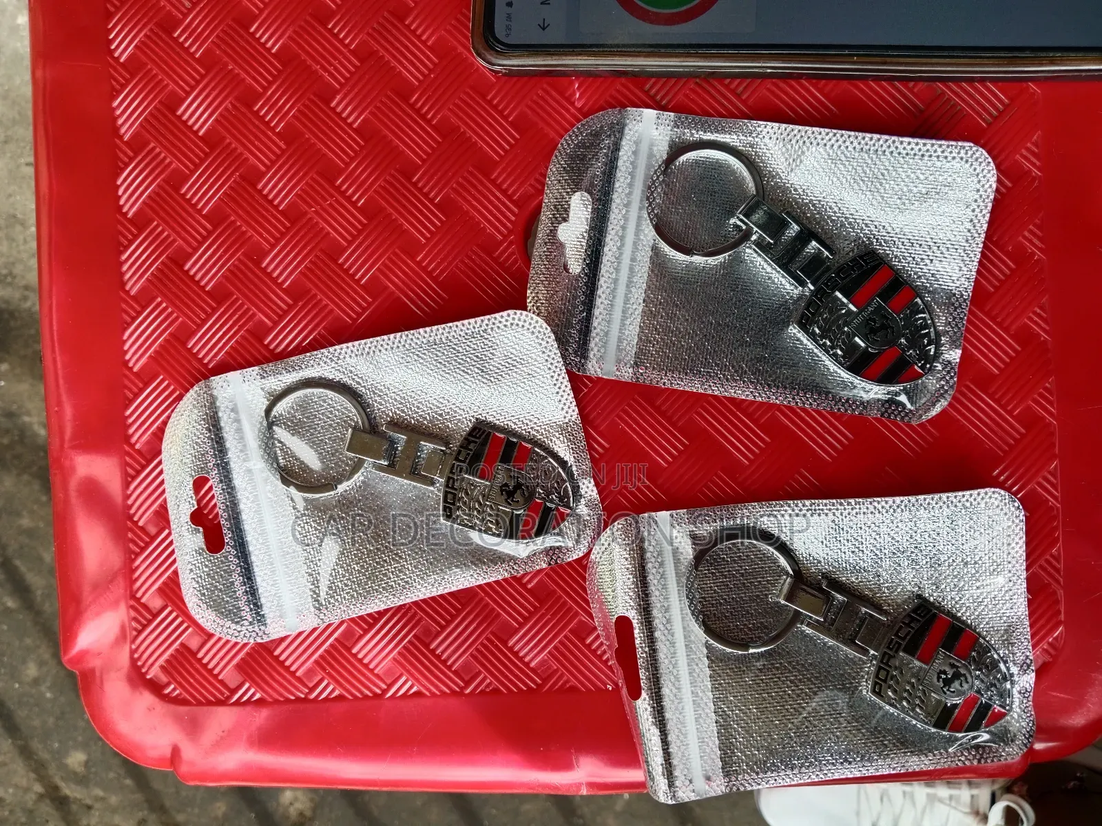 Porsche Silver Metallic Key Ring Chain