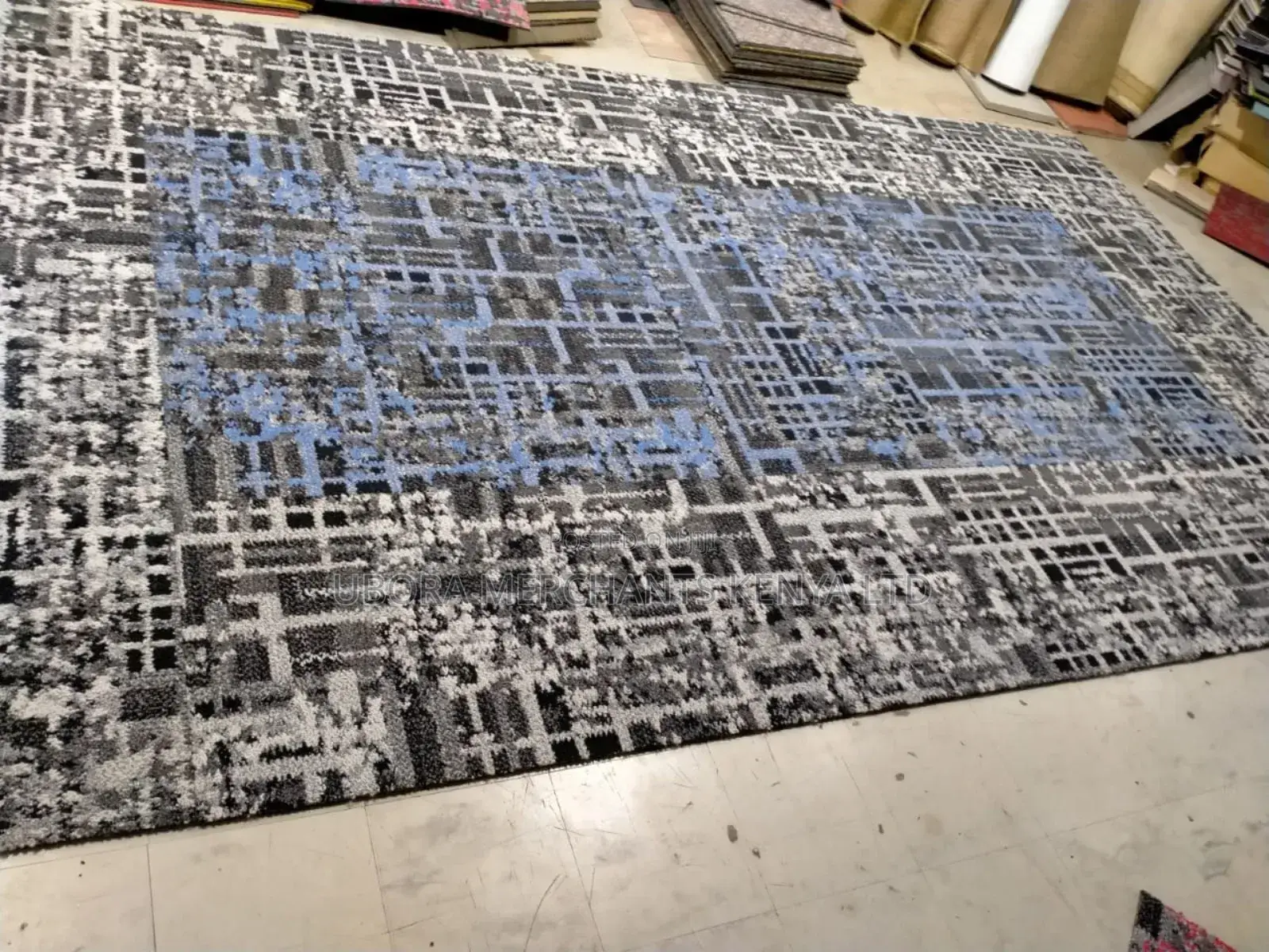 Blue/Grey Matrix Carpet Tiles