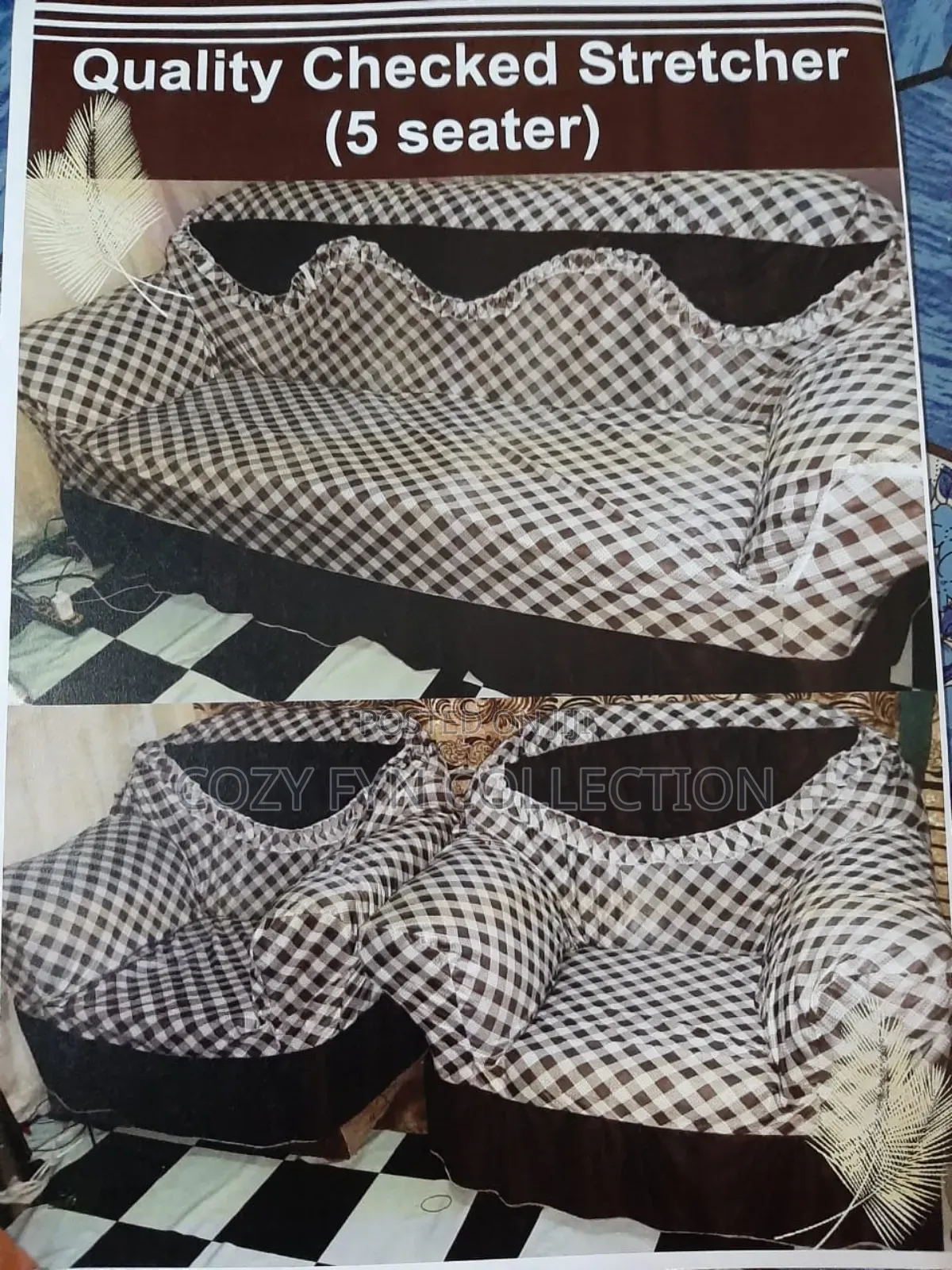 Checked Loose Covers 7seater