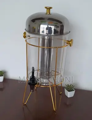 Elegant 8l Golden Metal Frame Juice Dispenser