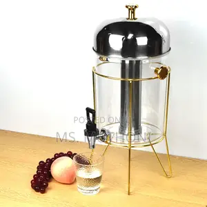 Elegant 8l Golden Metal Frame Juice Dispenser