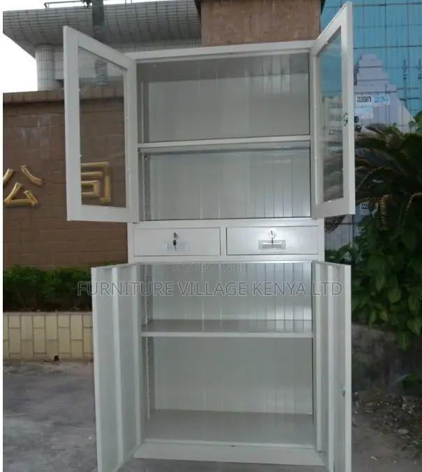 Cabinets:Steel Office Storage Unit With Pull-Out Drawers
