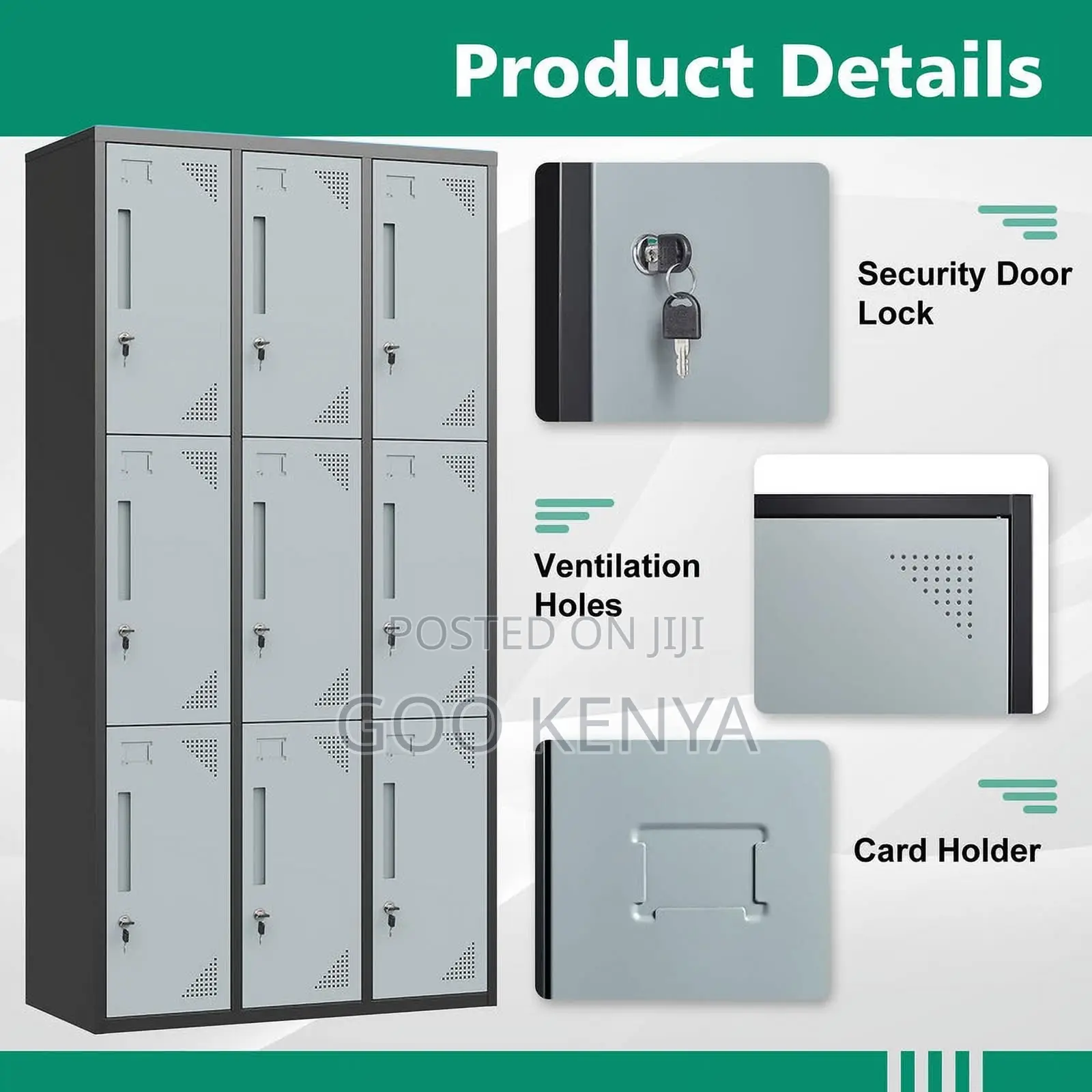 Office Cabinet ; 9-Compartment Steel Locker Cabinet