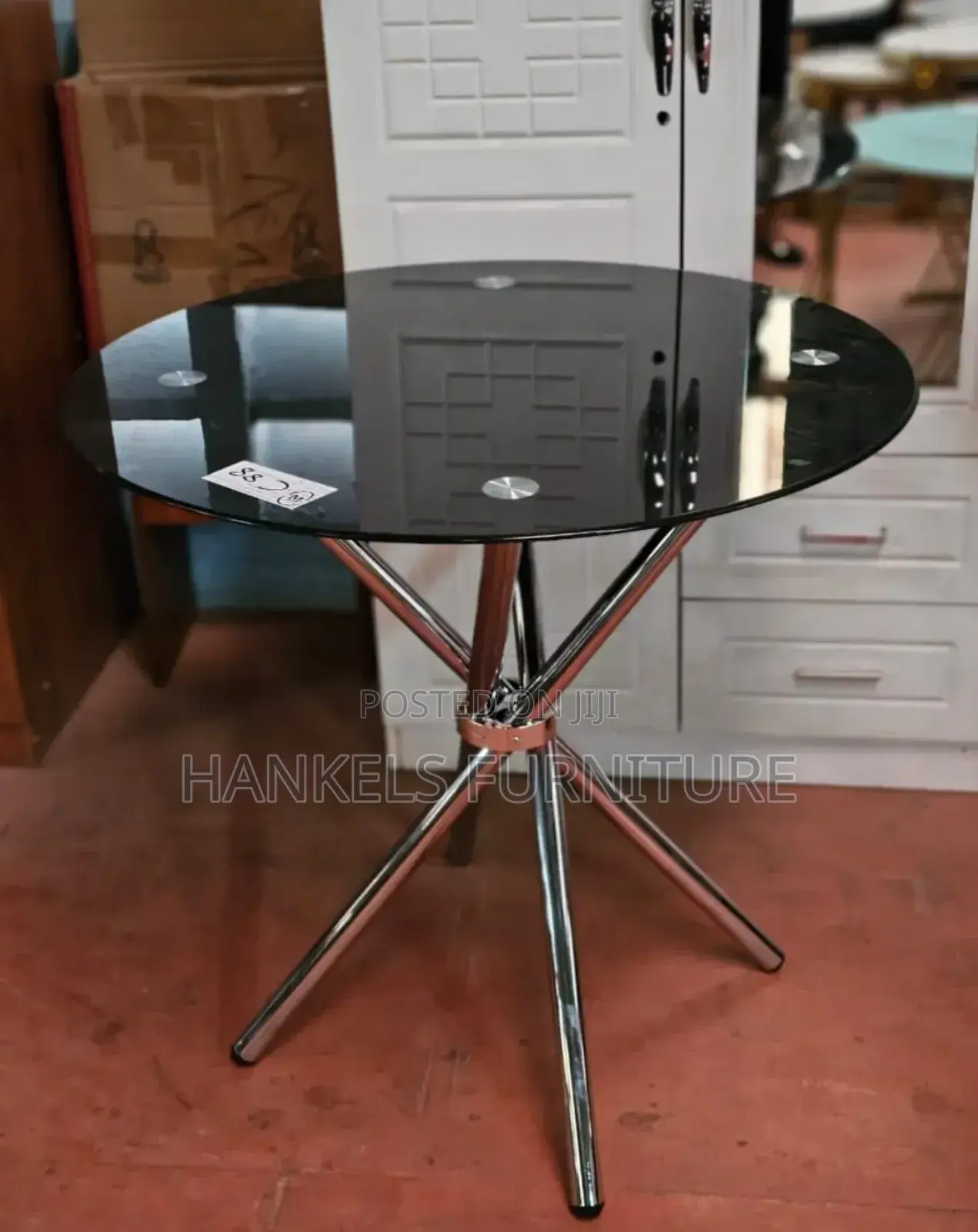 Magnificent Black Glass Top Table