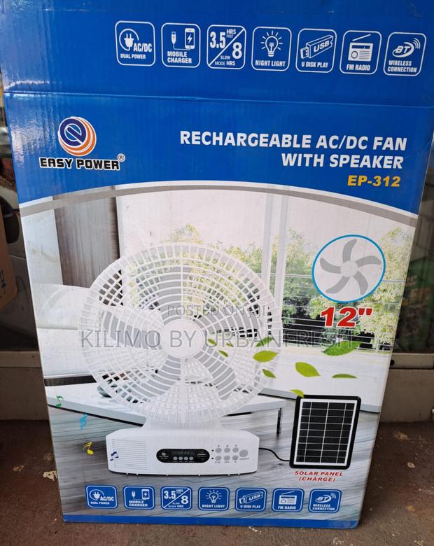 Solar Fan. Has Bluetooth , Memory Card , Fan, Lamp , Radio. - thumbnail 2