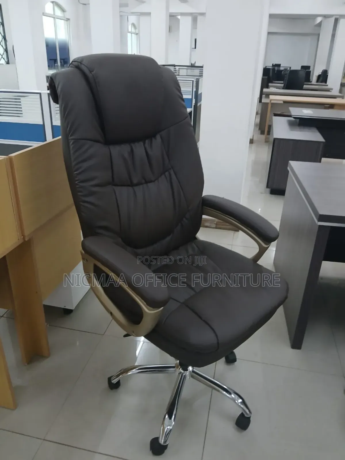Brown Pu Leather Office Seat