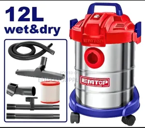 Wet And Dry Vacuum Cleaner 12 Litres Emtop 800 Watts