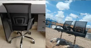 1m Gray Office Desk With Drawers Plus Mesh Office Chair Hy8k
