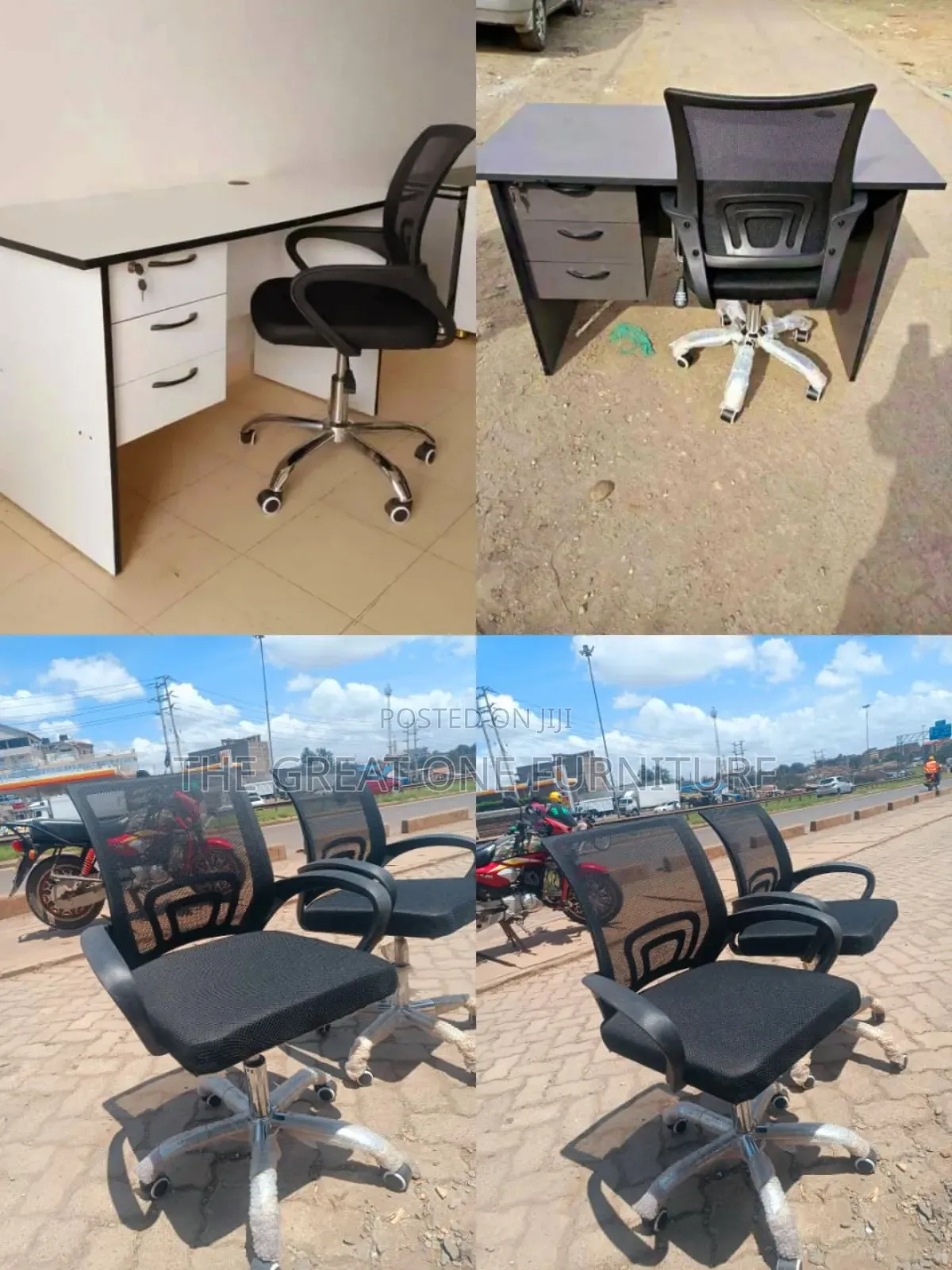 Quality Lockable 1m Office Desk With Mesh Office Chair Jg9t