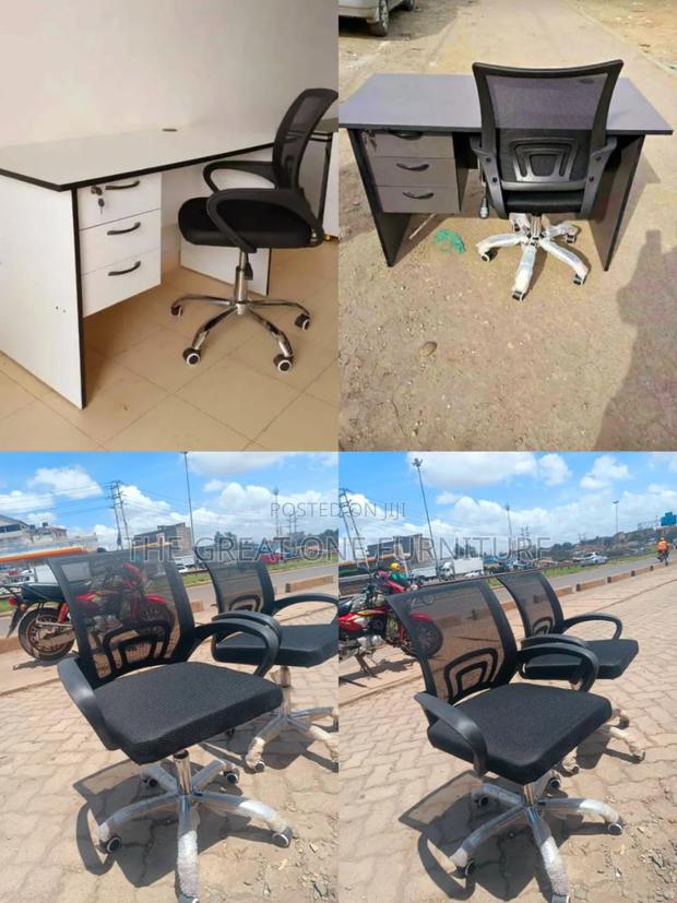 Quality Lockable 1m Office Desk With Mesh Office Chair Jg9t