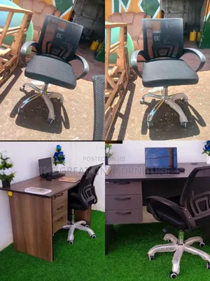 1m Unique Lockable Office Desk With Secretarial Mesh Chair