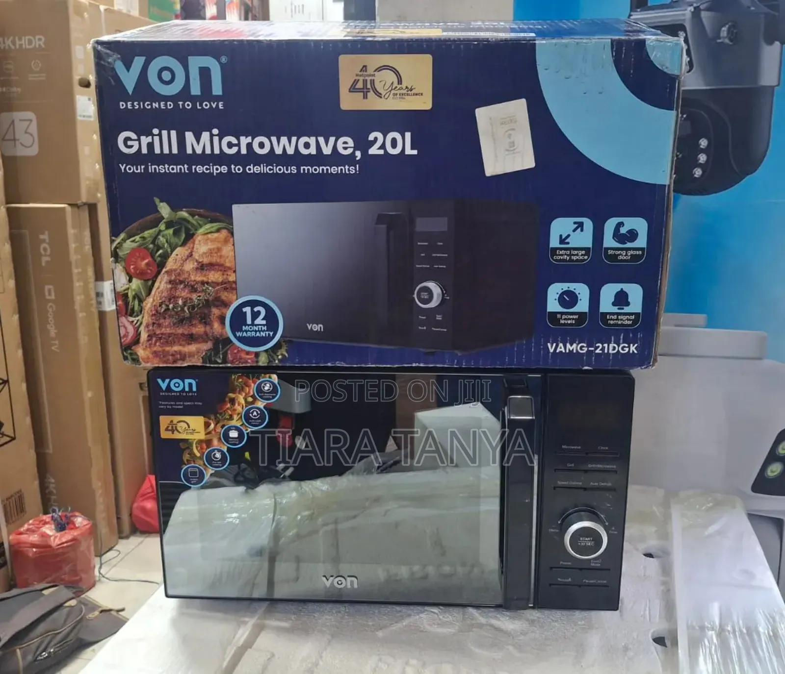 Von Vamg 21dgk Digital Microwave Oven Silver W Ith Grill