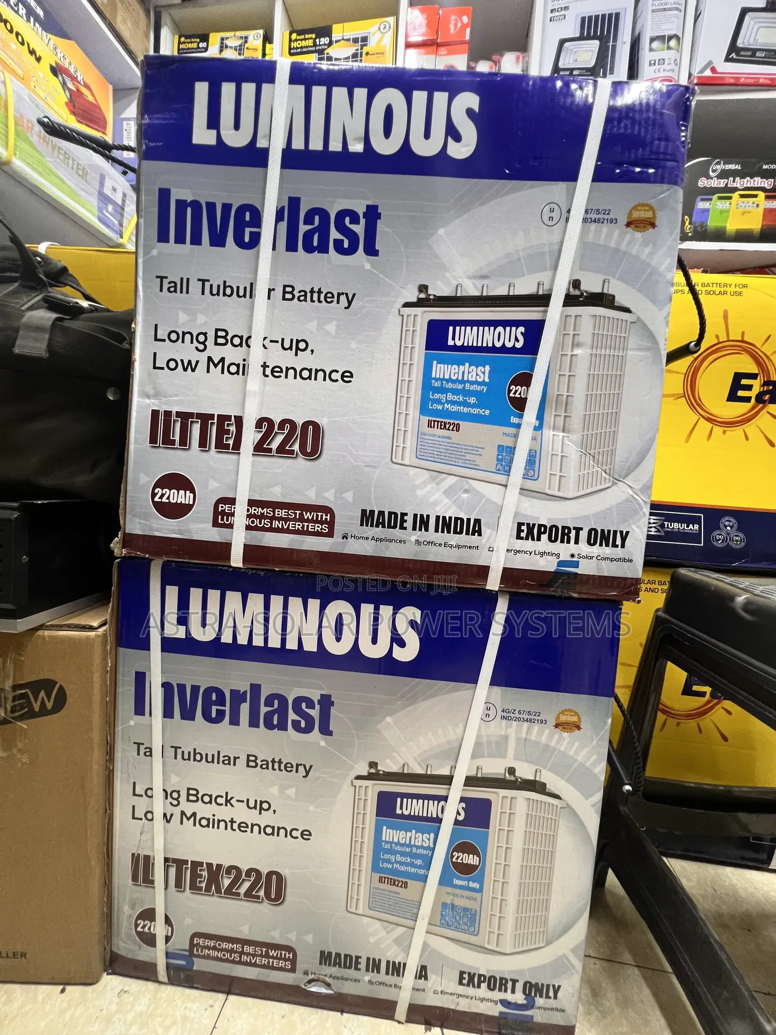 Luminious 12v 220ah Tall Tubular Battery