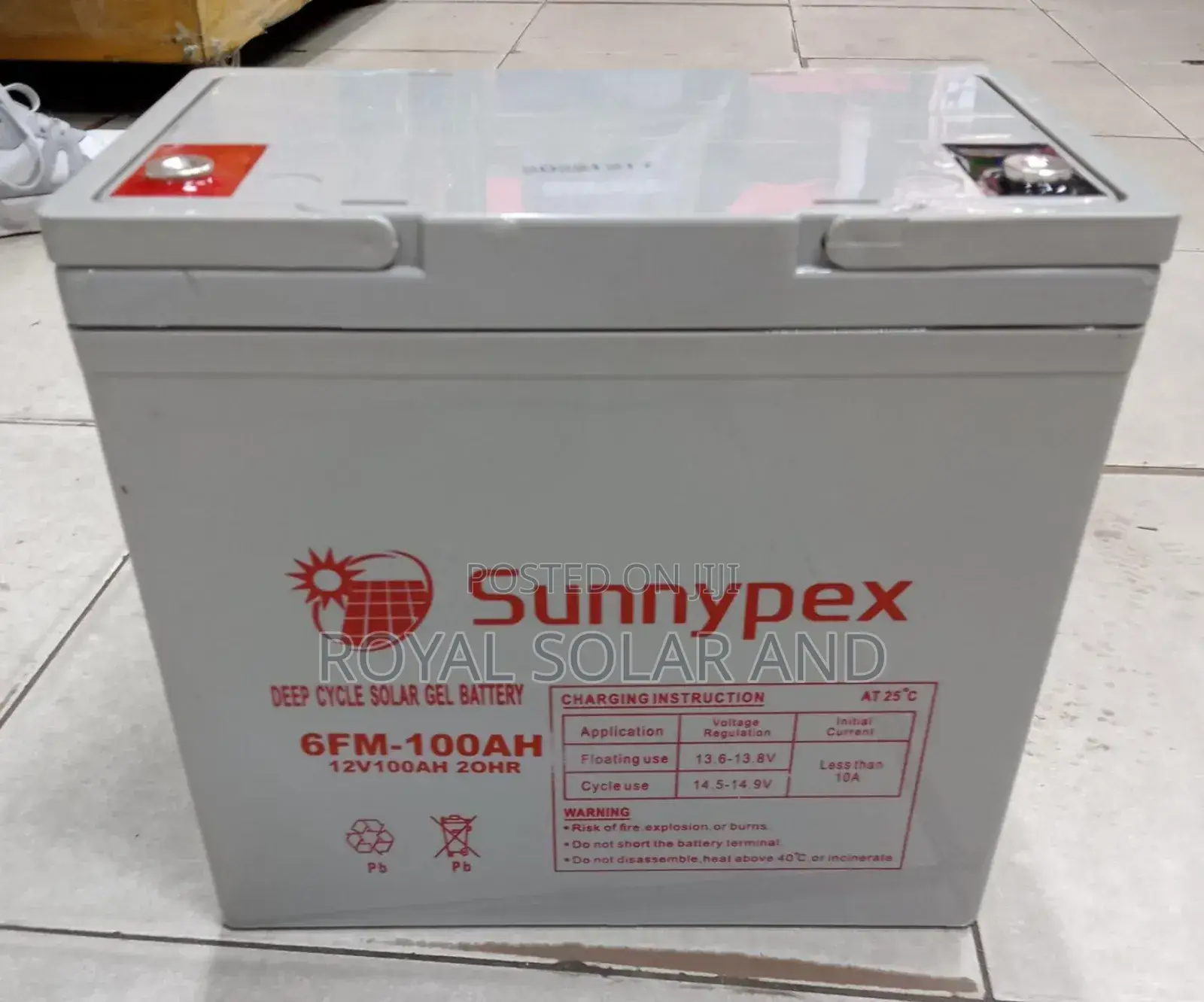 100ah Sunnypex Solar Battery 12v
