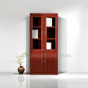 Office Cabinet:Solid Mahogany Open View Storage Wood Unit