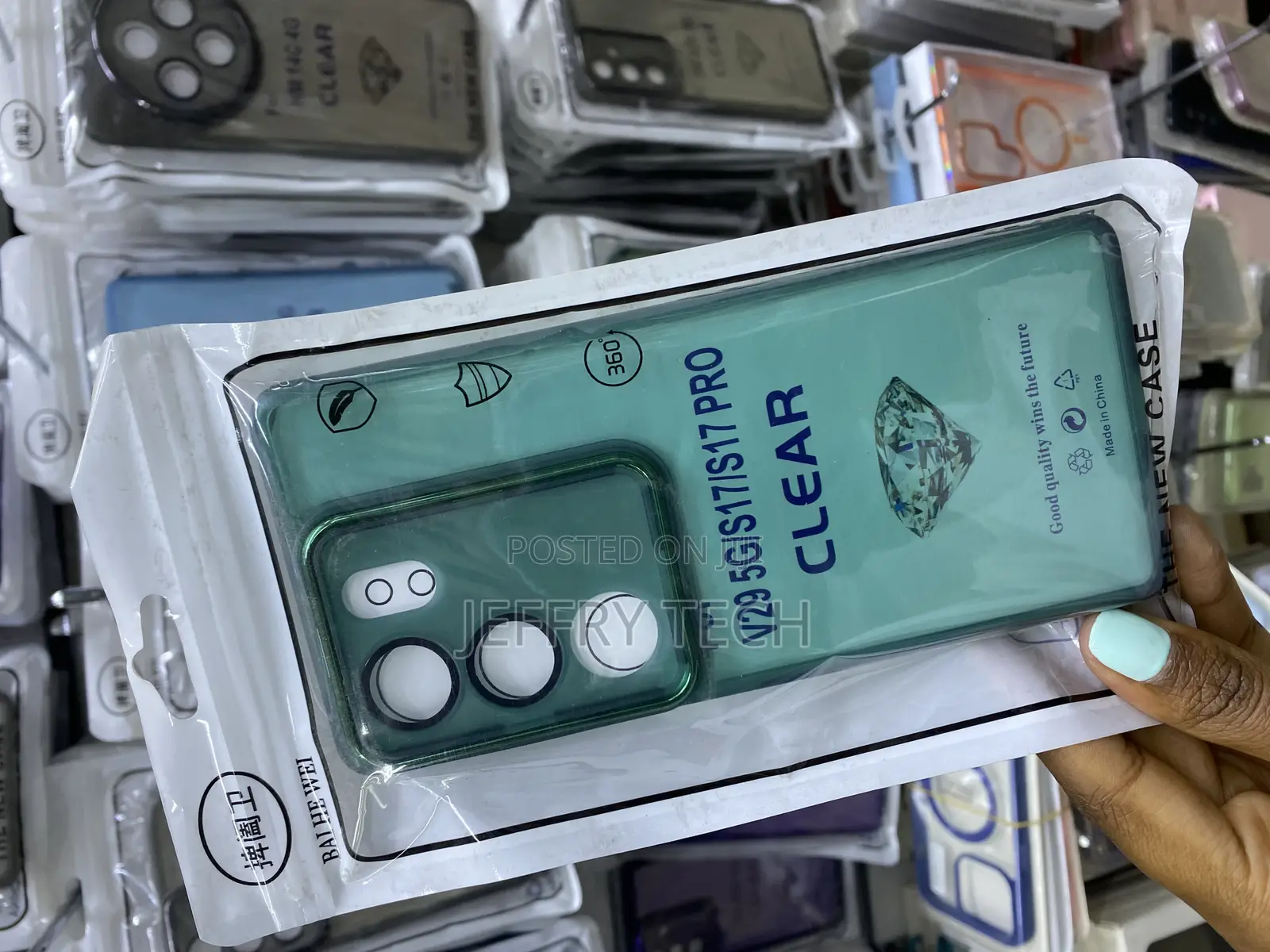 Casodon Vivo V29 5g Green Transparent Hard Tpu Case