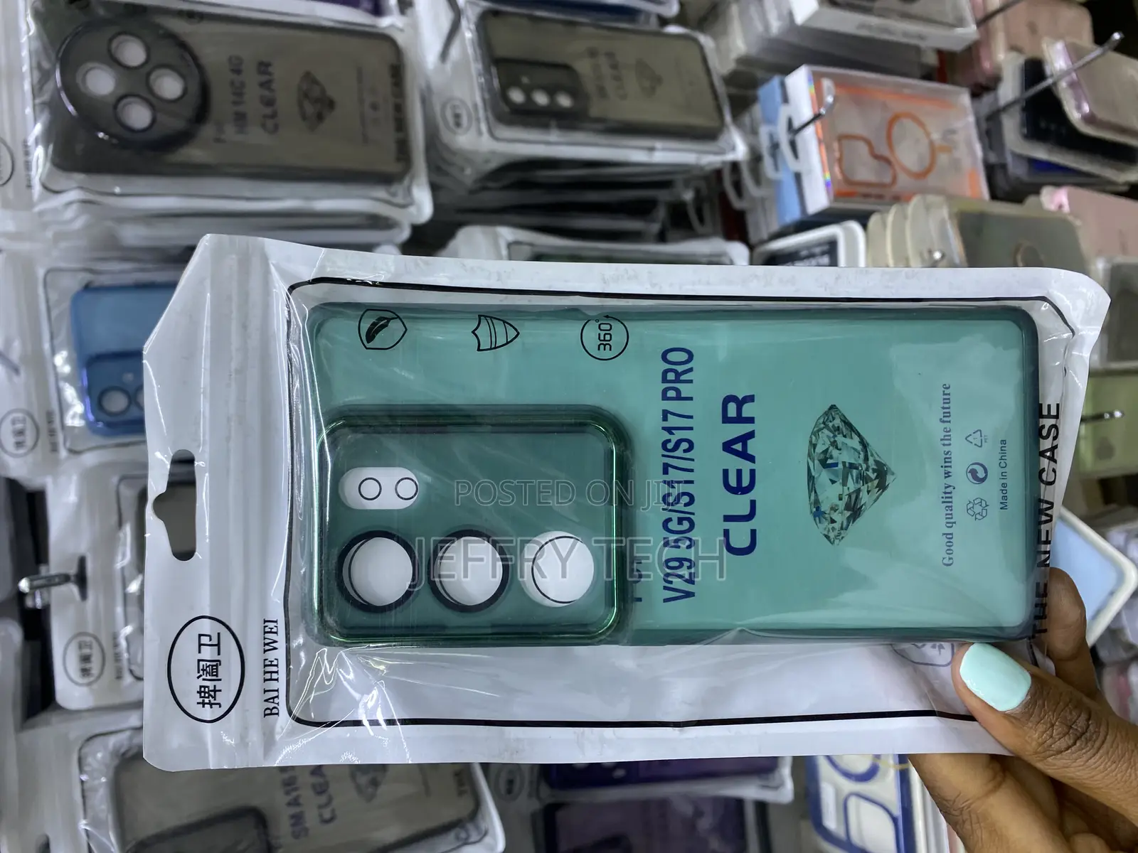 Casodon Vivo V29 5g Green Transparent Hard Tpu Case